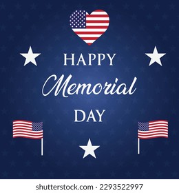 Memorial Day social media post and  Instagram banner template. United states national holidays greeting card design