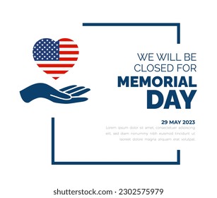 Memorial Day social media post banner, Background or typography design. Remember and Honor. National American holiday illustration. Vector Memorial day greeting card or background design.