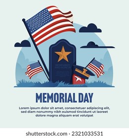 Memorial day social media post design 
