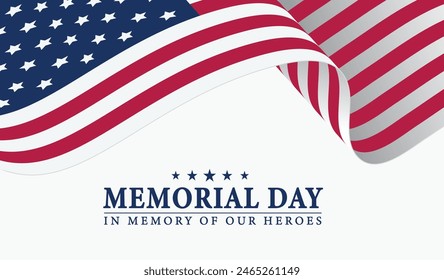 Memorial Day social media post banner set, Background or typography design set. Remember and Honor. National American holiday illustration