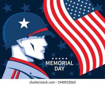 memorial day soldier flag greeting