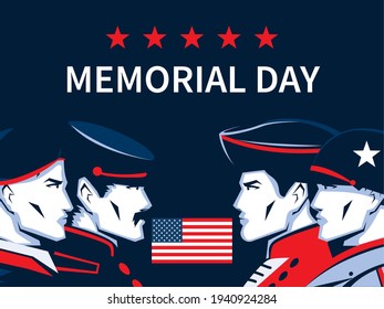 memorial day soldiers flag card