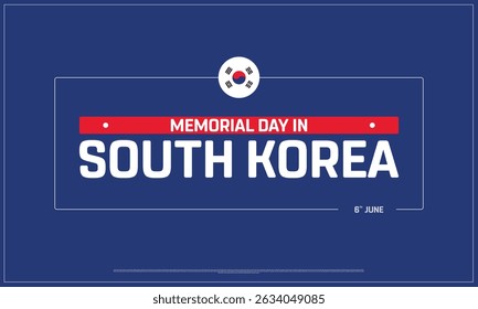 Memorial Day in South Korea on dark background, Typographic Design of Memorial Day in South Korea, Vector Design of Memorial Day in South Korea, Memorial Day in South Korea Design