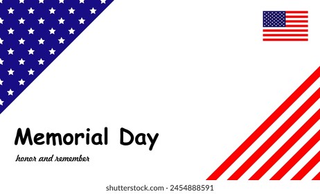 memorial day with space area white background, american holiday, template, design, symbol, illustration, vector