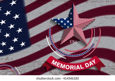Memorial Day. Star. Abstract memorial day background. Vector illustration.