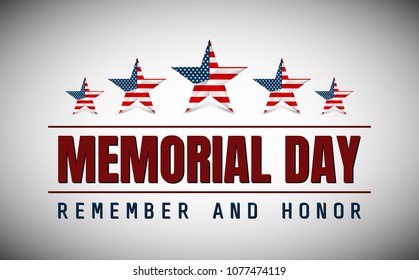 Memorial Day with star in national flag colors.