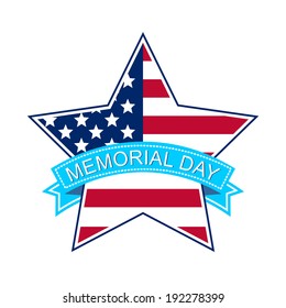 Memorial Day Star National Flag Vector Stock Vector (Royalty Free ...