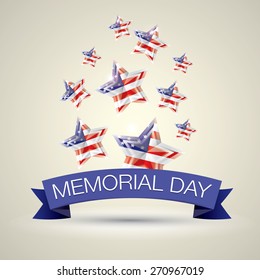 Memorial Day with star in national flag colors
