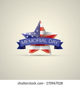 Memorial Day with star in national flag colors