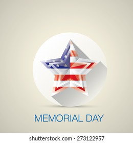 Memorial Day with star in national flag colors