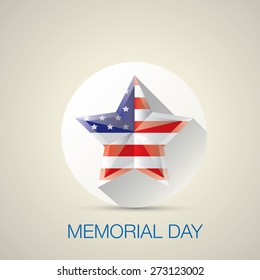 Memorial Day with star in national flag colors