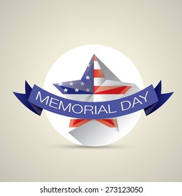 Memorial Day with star in national flag colors