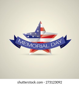 Memorial Day with star in national flag colors