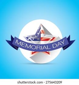 Memorial Day with star in national flag colors
