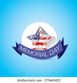 Memorial Day with star in national flag colors
