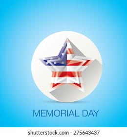 Memorial Day with star in national flag colors
