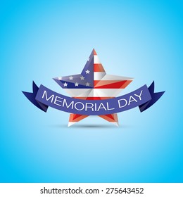 Memorial Day with star in national flag colors