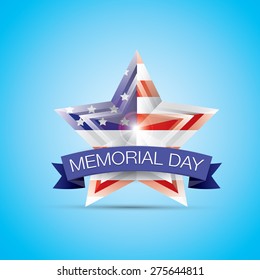 Memorial Day with star in national flag colors