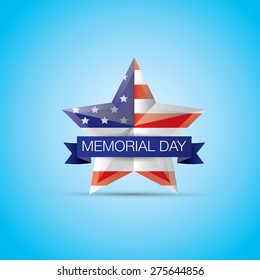 Memorial Day with star in national flag colors