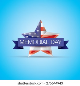 Memorial Day with star in national flag colors