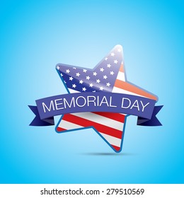 Memorial Day with star in national flag colors