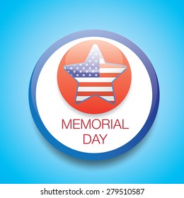 Memorial Day with star in national flag colors