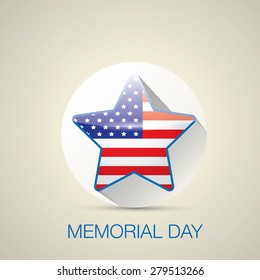 Memorial Day with star in national flag colors