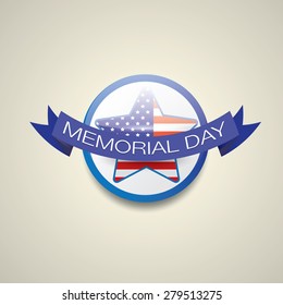 Memorial Day with star in national flag colors