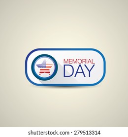 Memorial Day with star in national flag colors
