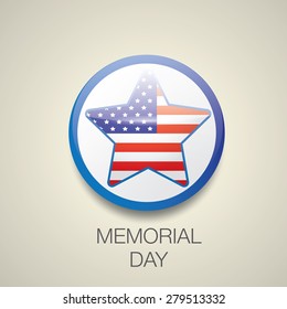 Memorial Day with star in national flag colors