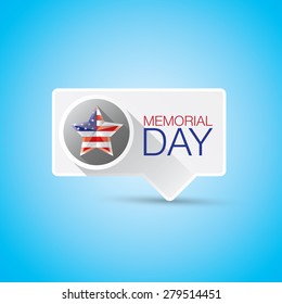 Memorial Day with star in national flag colors