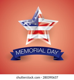 Memorial Day with star in national flag colors