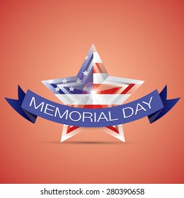 Memorial Day with star in national flag colors