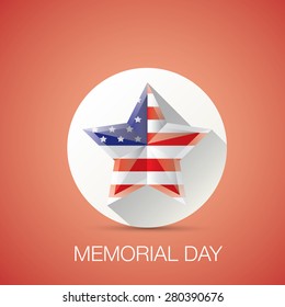 Memorial Day with star in national flag colors