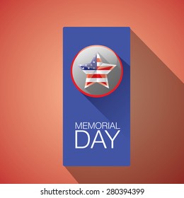 Memorial Day with star in national flag colors