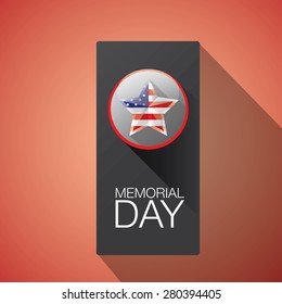 Memorial Day with star in national flag colors