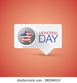 Memorial Day with star in national flag colors