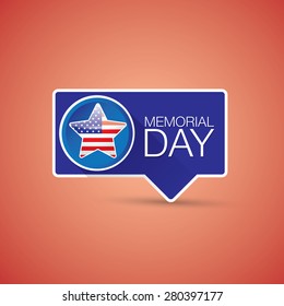 Memorial Day with star in national flag colors