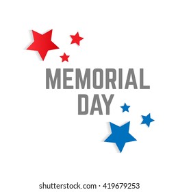 Memorial day. Stars and text. Vector