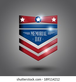 memorial day symbol gray background. vector illustration