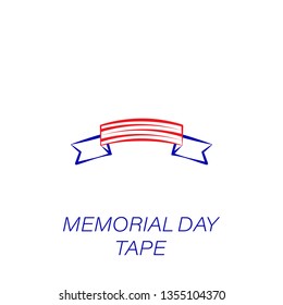 memorial day tape colored icon. Element of memorial day illustration icon. Signs and symbols can be used for web, logo, mobile app, UI, UX