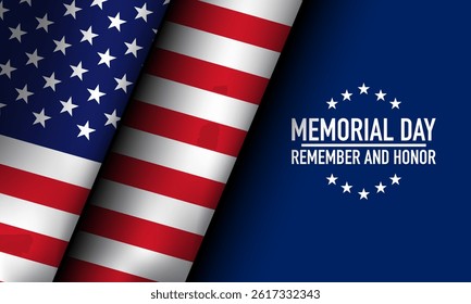 Memorial Day Template Design. Banner, Poster, Greeting Card. Vector Illustration.