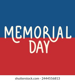 Memorial Day text banner. Hand drawn vector art.