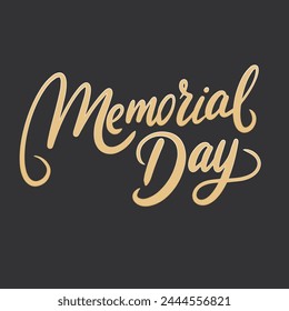Memorial Day text banner. Hand drawn vector art.