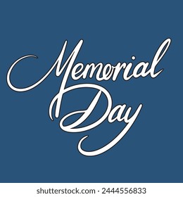 Memorial Day text banner. Hand drawn vector art.