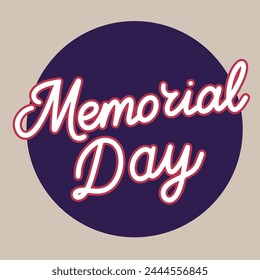 Memorial Day text banner. Hand drawn vector art.