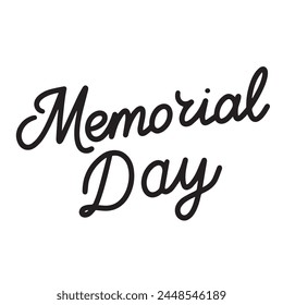 Memorial Day text. Hand drawn vector art.