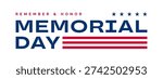 Memorial Day text logo, US Memorial Day typography isolated