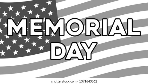Memorial day text on the backdrop of the evolving american flag
