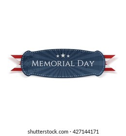 Memorial Day textile Banner and Ribbon